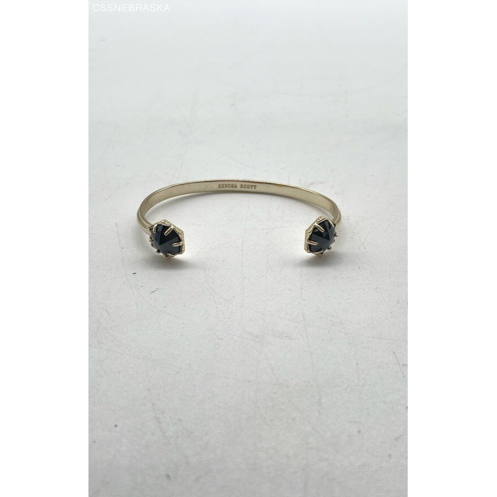 Kendra Scott Gold Tone‎ Cuff Bracelet Black Stone